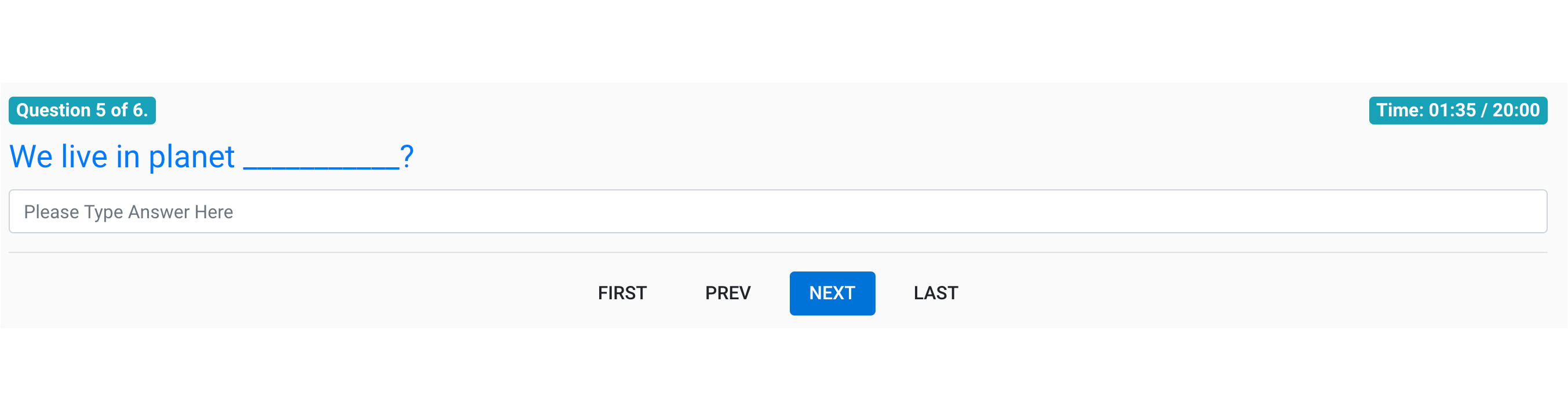 Frage mit mehreren Antworttypen