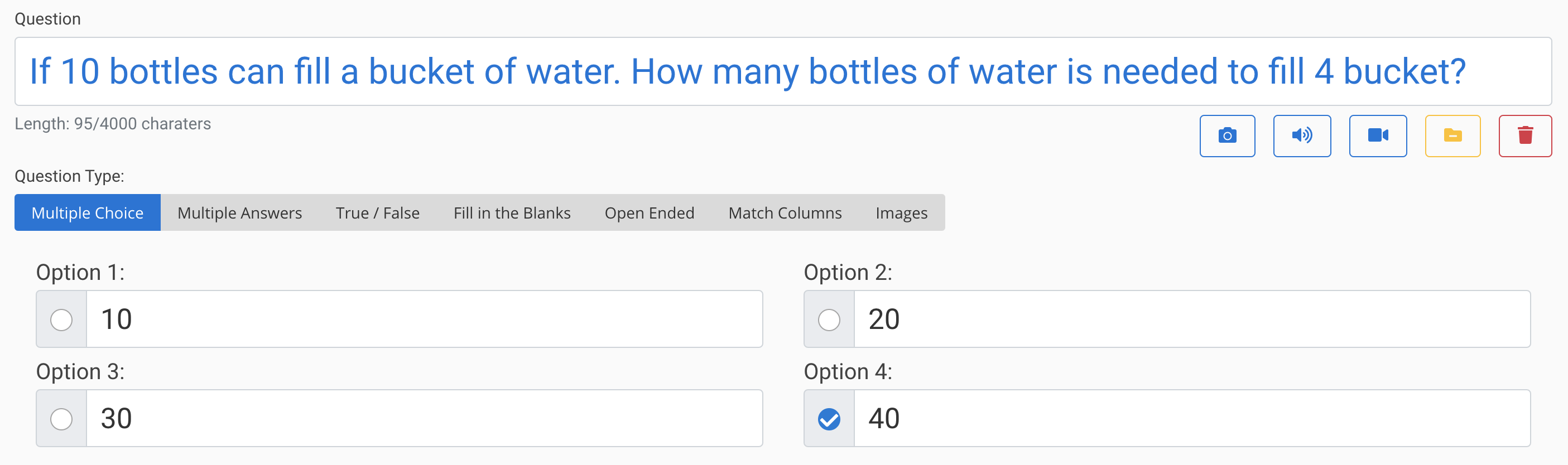 Pregunta de opción múltiple