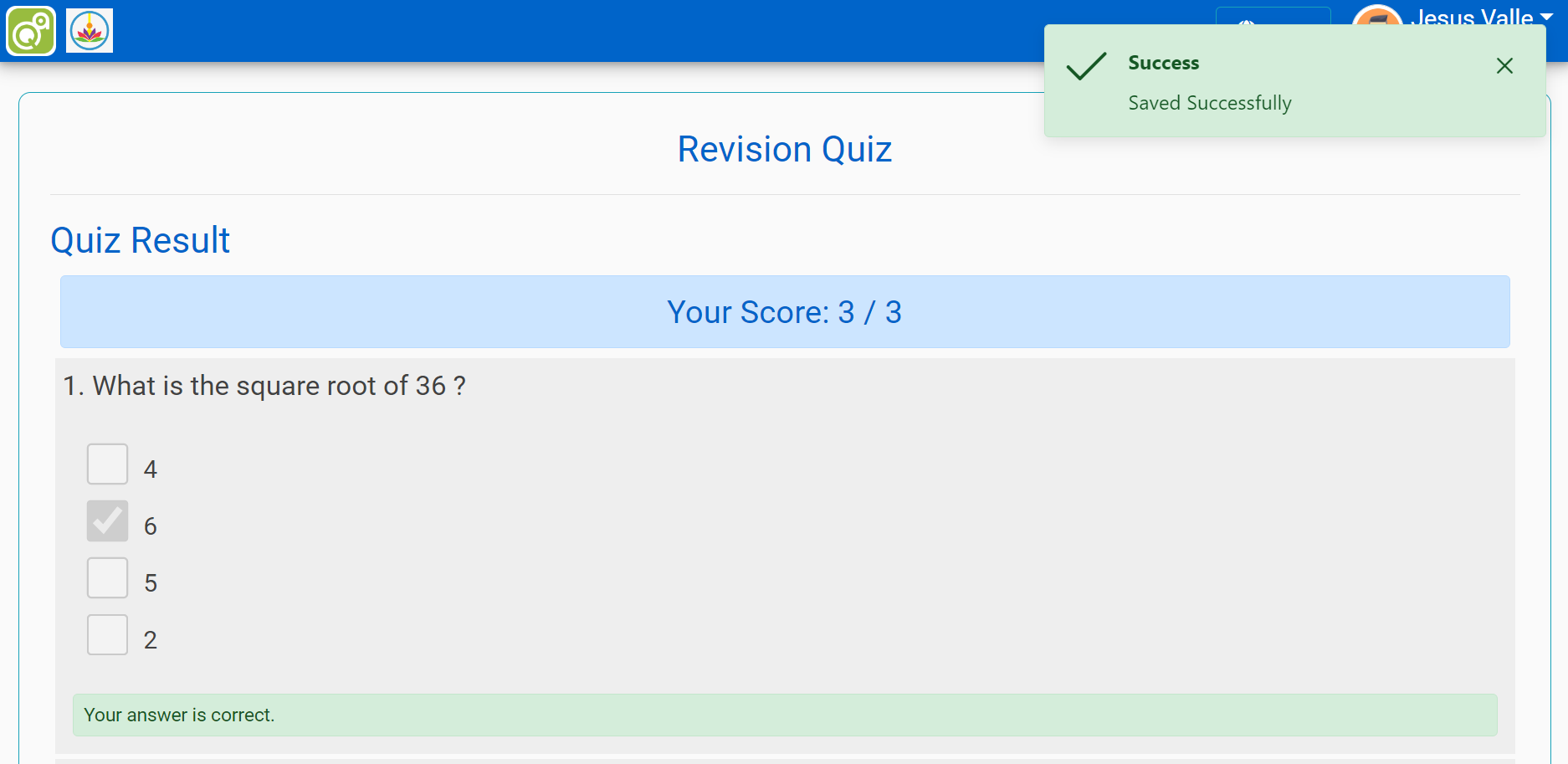 Results after submit